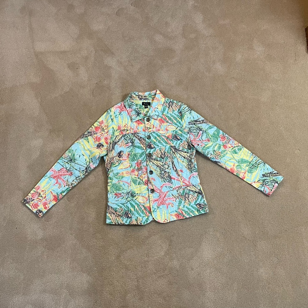 Analogy blazer jacket medium floral button down